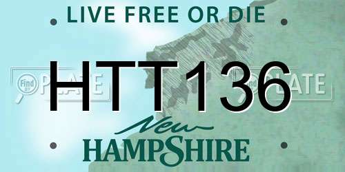 HTT136 New Hampshire License Plate