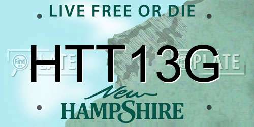 HTT13G New Hampshire License Plate