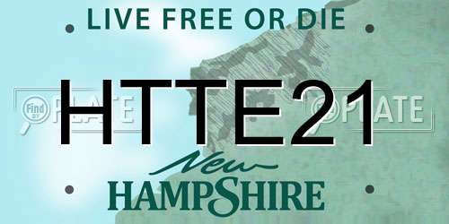 HTTE21 New Hampshire License Plate
