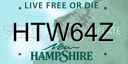 HTW64Z New Hampshire License Plate