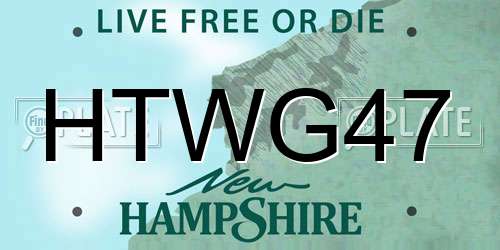 HTWG47 New Hampshire License Plate