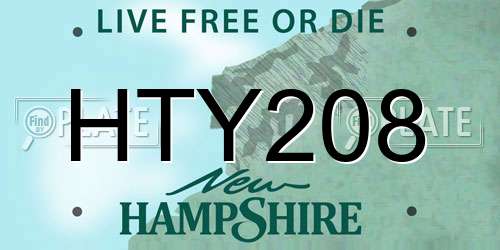 HTY208 New Hampshire License Plate