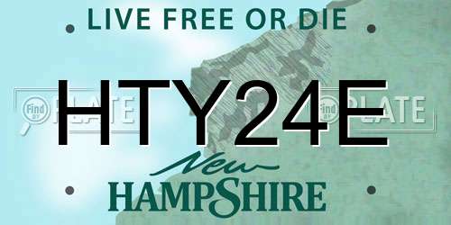 HTY24E New Hampshire License Plate