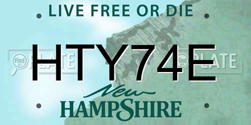HTY74E New Hampshire License Plate