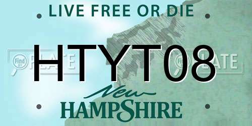HTYT08 New Hampshire License Plate