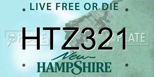 HTZ321 New Hampshire License Plate