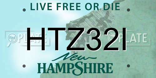 HTZ32I New Hampshire License Plate