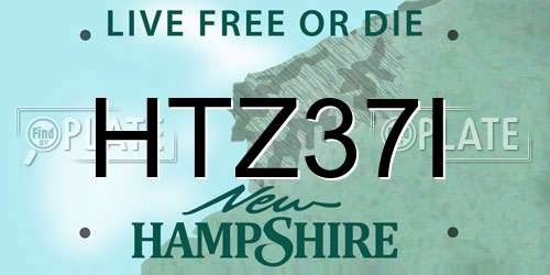 HTZ37I New Hampshire License Plate