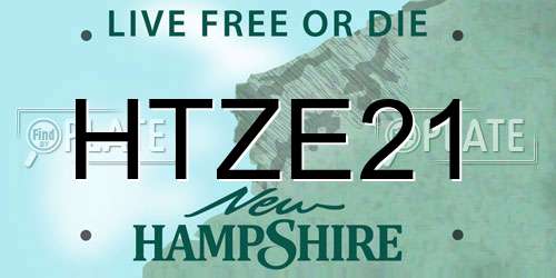 HTZE21 New Hampshire License Plate