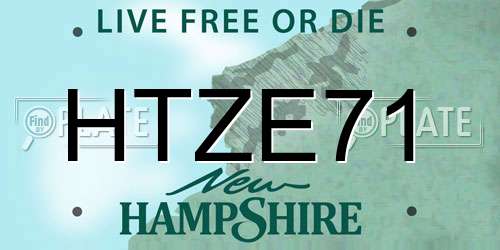 HTZE71 New Hampshire License Plate
