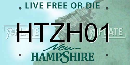HTZH01 New Hampshire License Plate