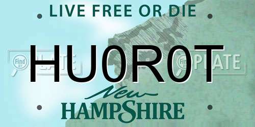 HU0R0T New Hampshire License Plate
