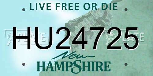 HU24725 New Hampshire License Plate