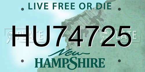 HU74725 New Hampshire License Plate