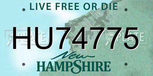 HU74775 New Hampshire License Plate