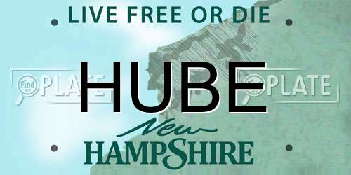 HUBE New Hampshire License Plate