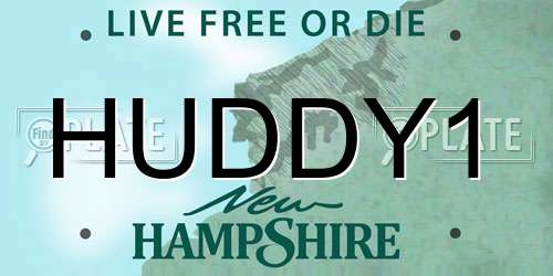 HUDDY1 New Hampshire License Plate