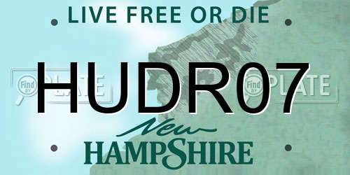 HUDR07 New Hampshire License Plate
