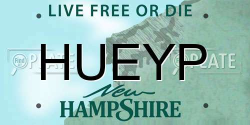 HUEYP New Hampshire License Plate