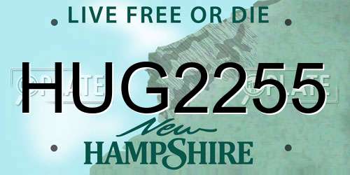 HUG2255 New Hampshire License Plate
