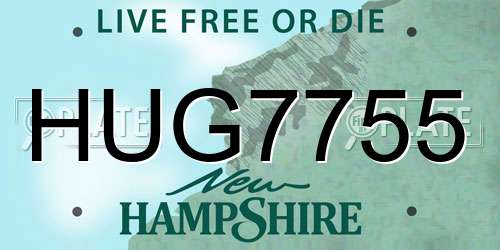 HUG7755 New Hampshire License Plate