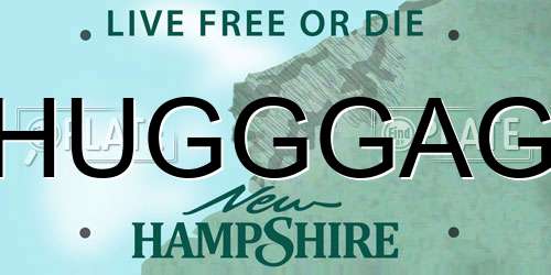 HUGGGAG New Hampshire License Plate