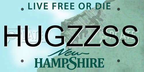 HUGZZSS New Hampshire License Plate