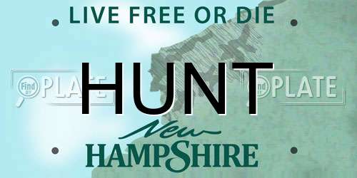 HUNT New Hampshire License Plate