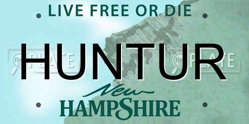 HUNTUR New Hampshire License Plate