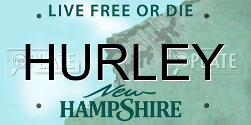 HURLEY New Hampshire License Plate