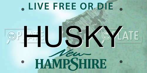 HUSKY New Hampshire License Plate