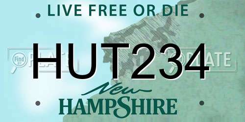 HUT234 New Hampshire License Plate