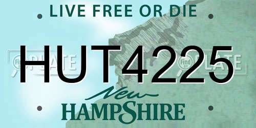 HUT4225 New Hampshire License Plate