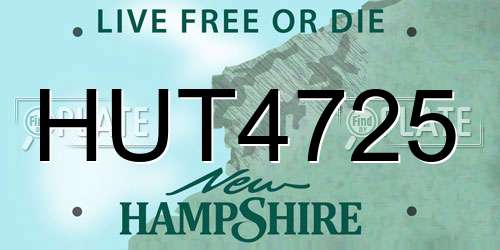 HUT4725 New Hampshire License Plate