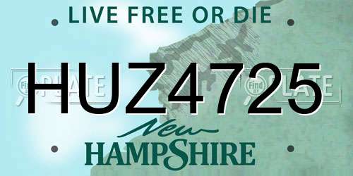 HUZ4725 New Hampshire License Plate