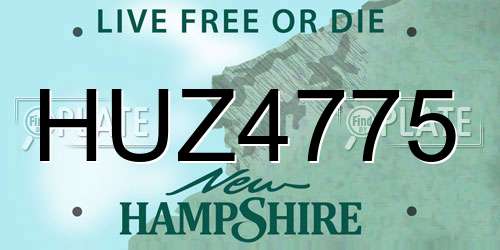 HUZ4775 New Hampshire License Plate
