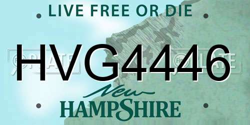HVG4446 New Hampshire License Plate