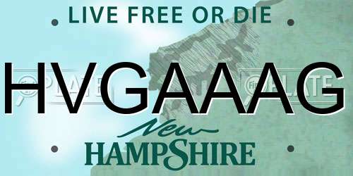 HVGAAAG New Hampshire License Plate