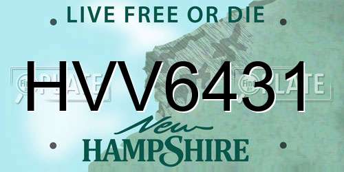 HVV6431 New Hampshire License Plate