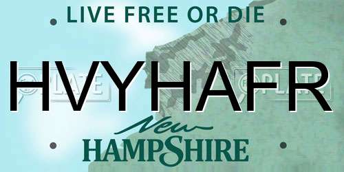 HVYHAFR New Hampshire License Plate