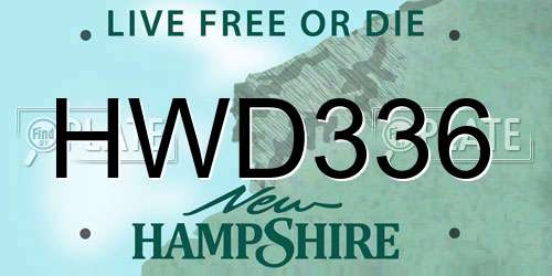 HWD336 New Hampshire License Plate