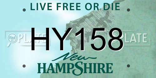 HY158 New Hampshire License Plate