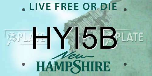 HYI5B New Hampshire License Plate