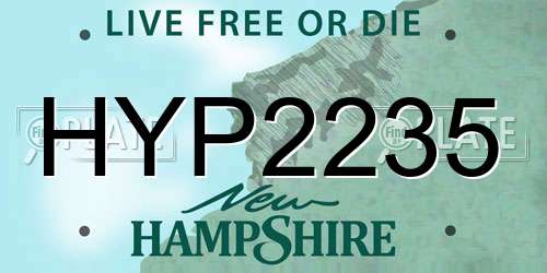 HYP2235 New Hampshire License Plate