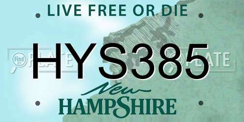 HYS385 New Hampshire License Plate