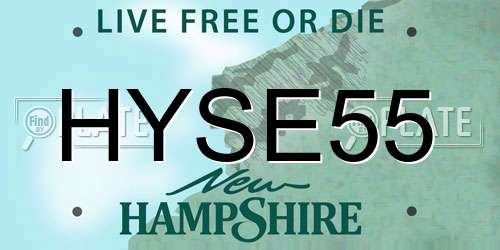 HYSE55 New Hampshire License Plate