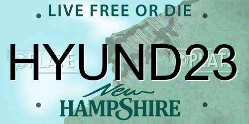 HYUND23 New Hampshire License Plate