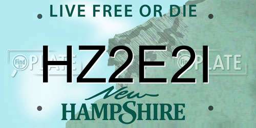 HZ2E2I New Hampshire License Plate