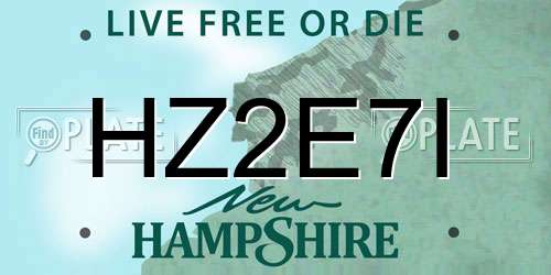 HZ2E7I New Hampshire License Plate