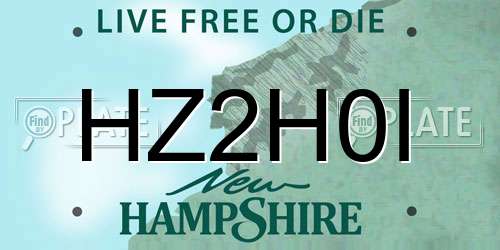 HZ2H0I New Hampshire License Plate